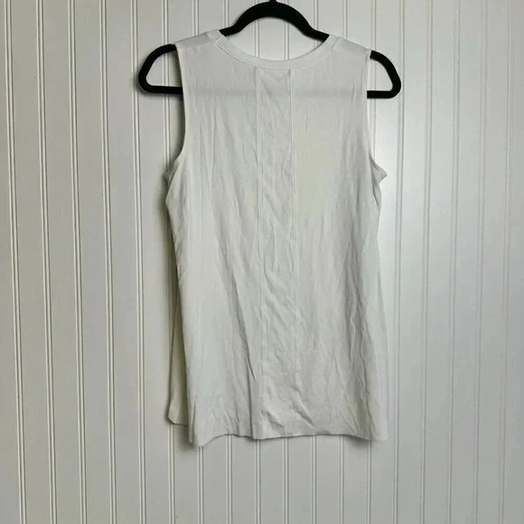 Spanx White Tank Top Size Medium Loose Fit, Sleeveless, Athletic Tank C45 - Picture 3 of 3